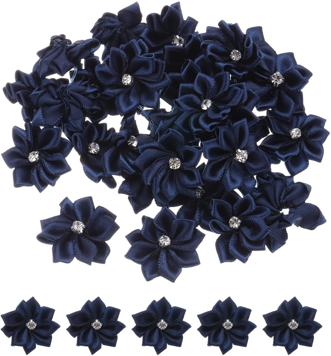Omgoods - Set van 100 Mini Satijnen Bloemen voor Creatieve Projecten