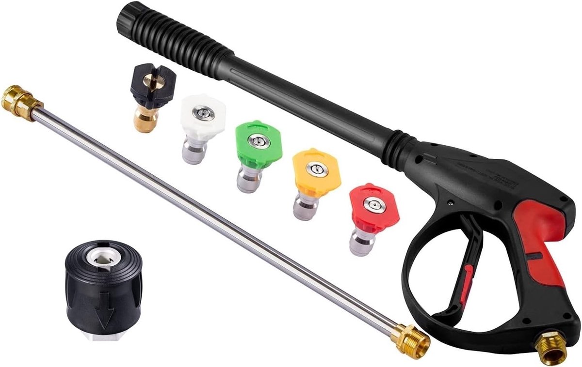 Omgoods - Hogedrukreiniger Accessoire Kit - Verstelbare Wand - Ergonomisch - M22 14MM - Karcher Compatibel - Ideaal voor Reiniging van Tuin en Auto