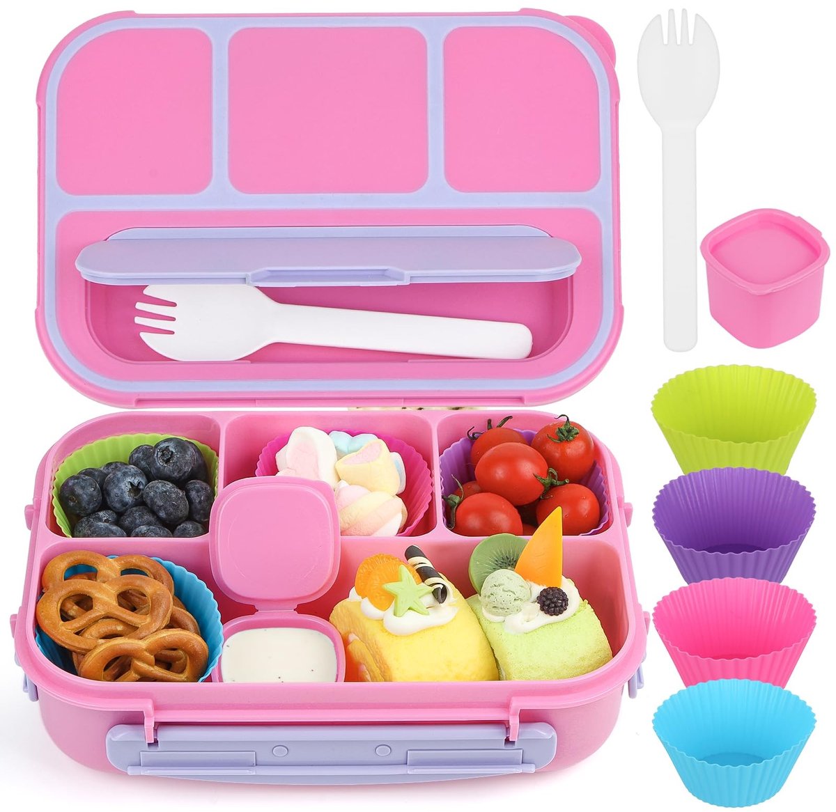 Omgoods - Bento Box voor Volwassenen en Kinderen - 4 Compartimenten 1300ML