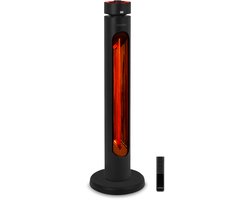 VONROC Staande Terrasverwarmer Panarea 2000W – Patio heater - Golden Carbon infrarood verwarmingselement – zwenkfunctie - Incl. afstandsbediening