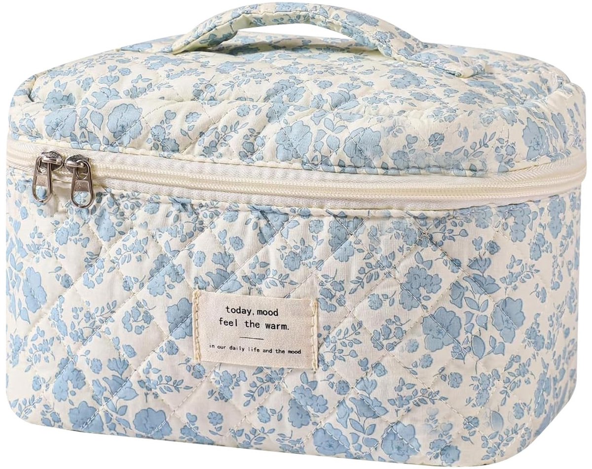 Omgoods - Grote Cosmetische Tas - Schattige Make-up Tas met Bloemenprint