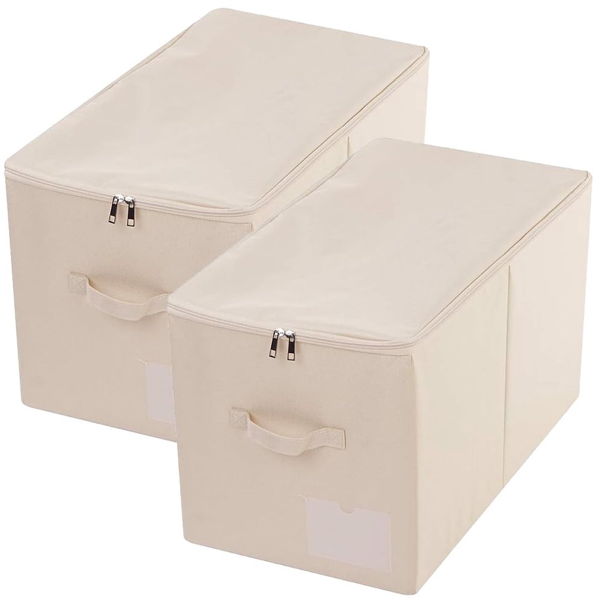 Omgoods - Grote Opbergmand met Deksel, 56 x 32 x 33 cm, Beige