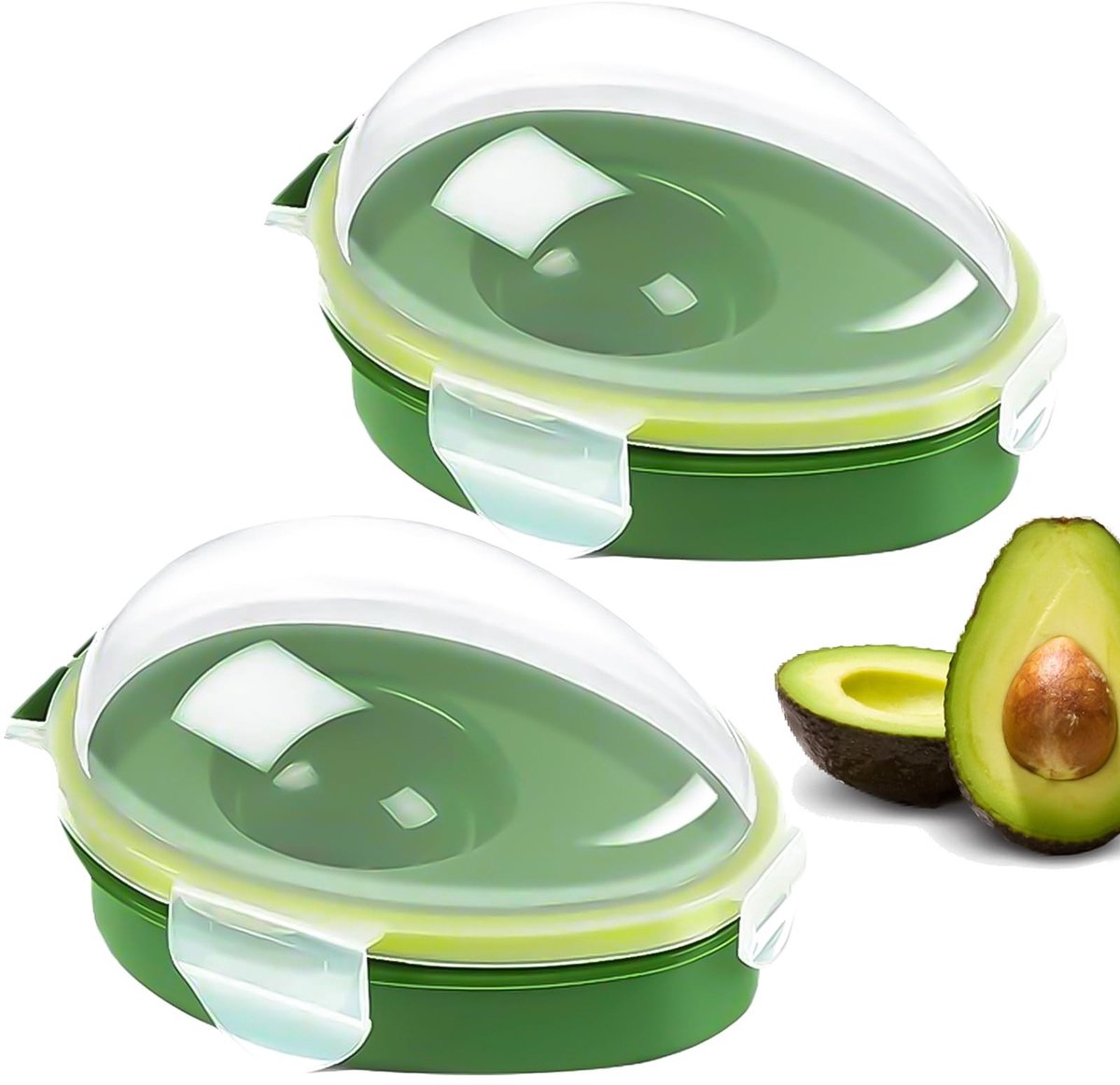 Omgoods - Herbruikbare Avocado Bewaarcontainer Set van 2