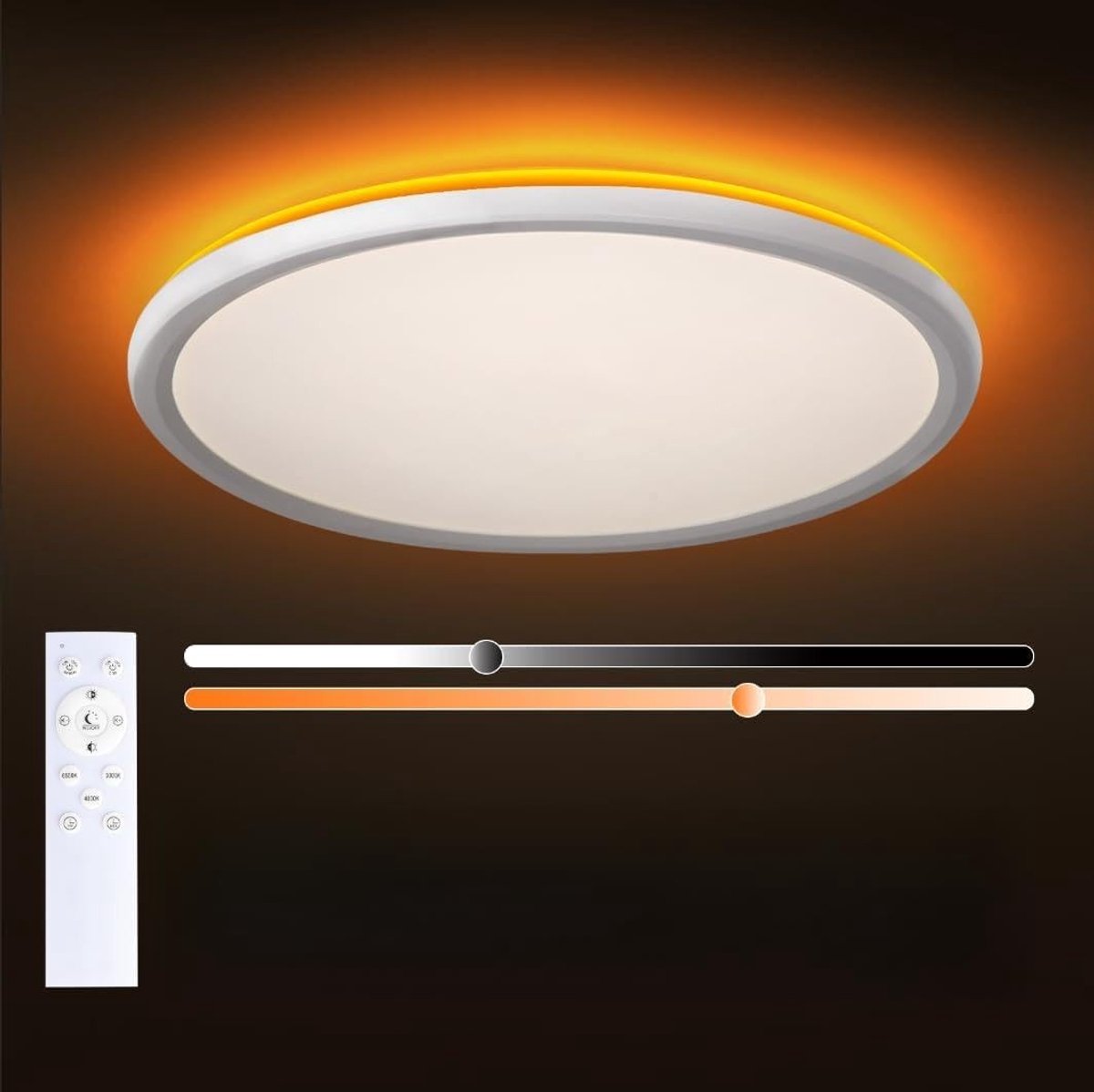 Omgoods - Dimbare LED Plafondlamp met Afstandsbediening en Warm Wit Licht