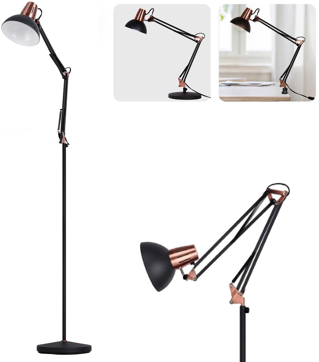 Omgoods - Draaibare Staande Lamp van Retro Metaal voor Woonkamer