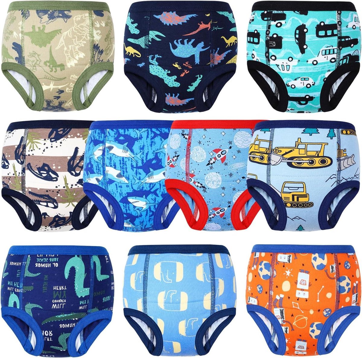 Potty Training Broekjes - Oefenbroekjes Luiers - Zindelijkheidstraining - Absorberend Katoen - 10 Stuks - Cartoon Patronen