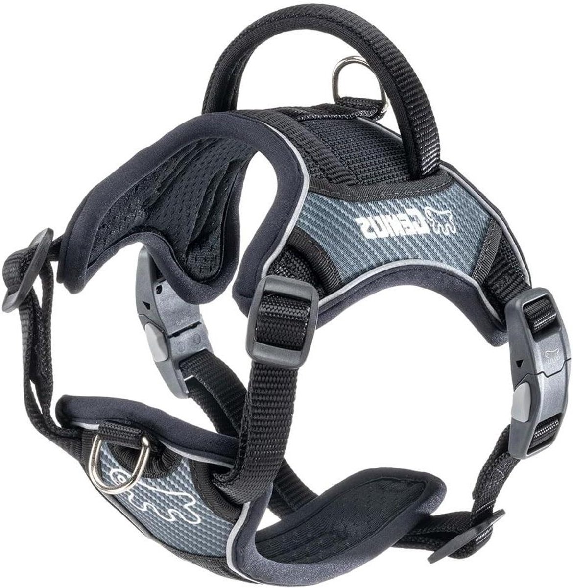 Honden Tuigje - Honden Harnas - Veilig Wandelen - Reflecterende Randen - Borst 40-52 cm - Zwart