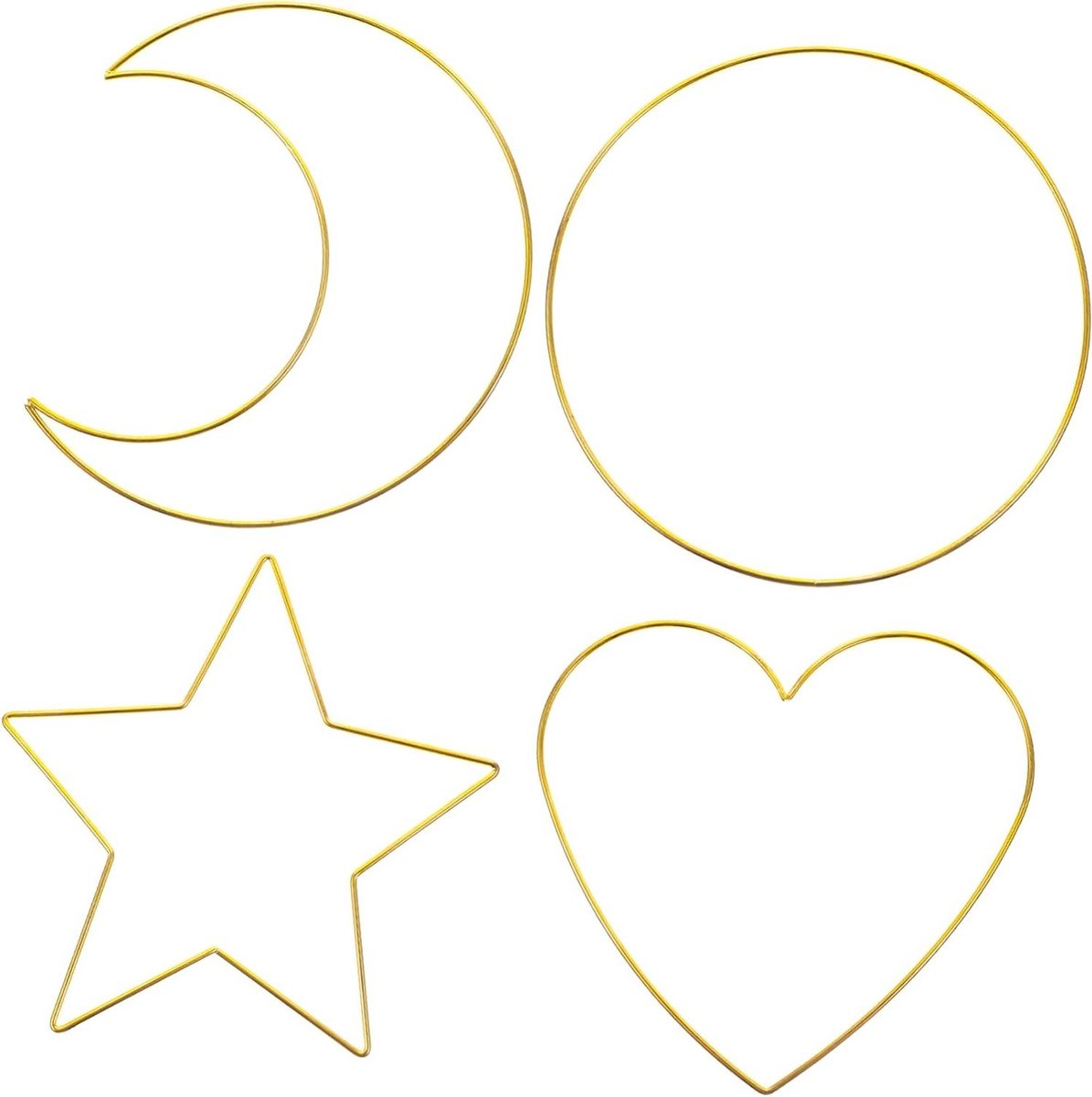 Dromenvanger Ringen - Macramé Banden - Decoratie Maken - Gouden Halve Maan - 20 cm - Goud