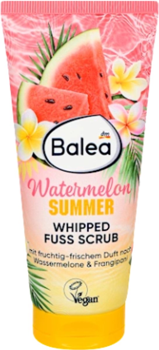 Balea Watermelon Summer Whipped Voetscrub - 100 ml | Exfoliërende Voetpeeling met Watermeloengeur - Voor Zachte & Verzorgde Voeten - Limited Edition