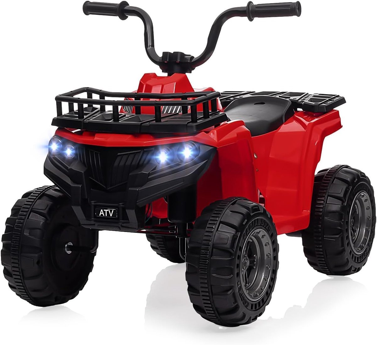 Triumpunpre - Elektrische quad 12V voor kinderen 2-5 jaar - ATV met LED-verlichting muziek - schokbestendig veilige snelheidsregeling - Rood