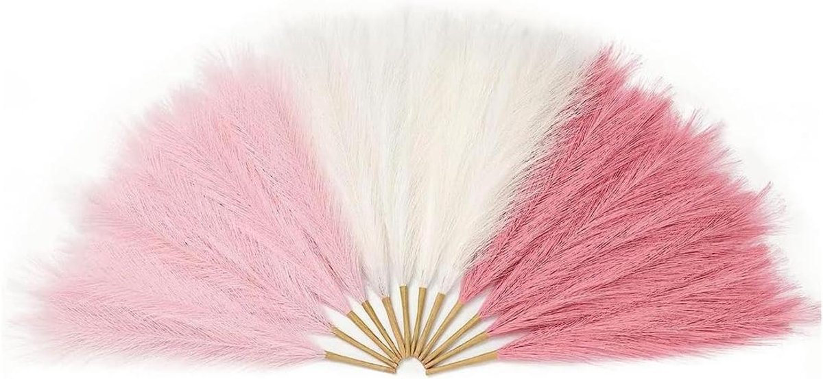 Kunst Pampasgras Decoratie - Nep Pampas Kunstbloemen - Huis Decoratie - Niet Allergisch - 177 inch - Roze