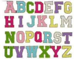 Geborduurde letterpatches - 5,5 cm - 26 letters A-Z - Letterpatches - Geborduurde patches - Geborduurde stickers - Zelfklevende letterpatches - Kan worden vastgenaaid - Geschikt voor het zelf maken van kleding, tassen en hoeden
