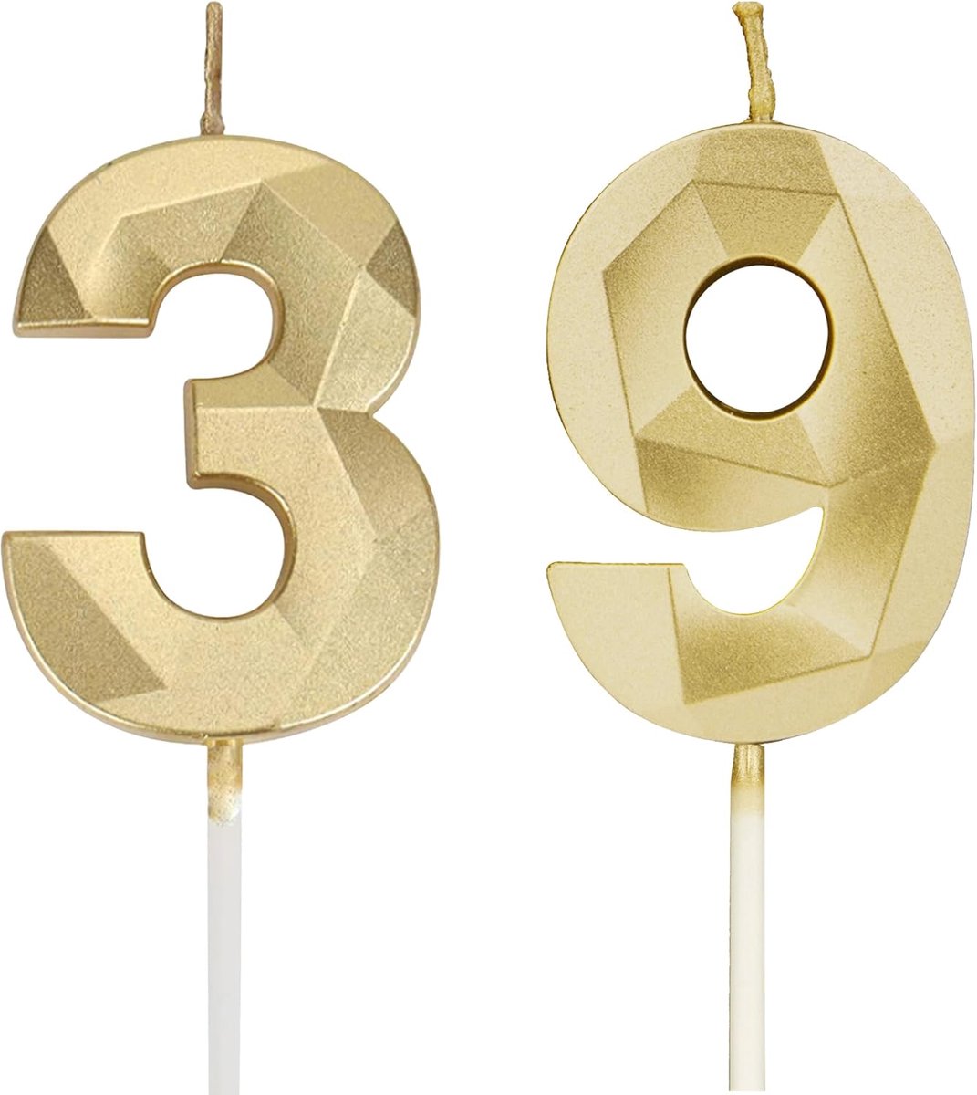 Birthday Candles Figures 39, 3D Gold Candles for Birthdays for Cakes, Birthday Decoration, Birthday Candles Figures - ShopVlot