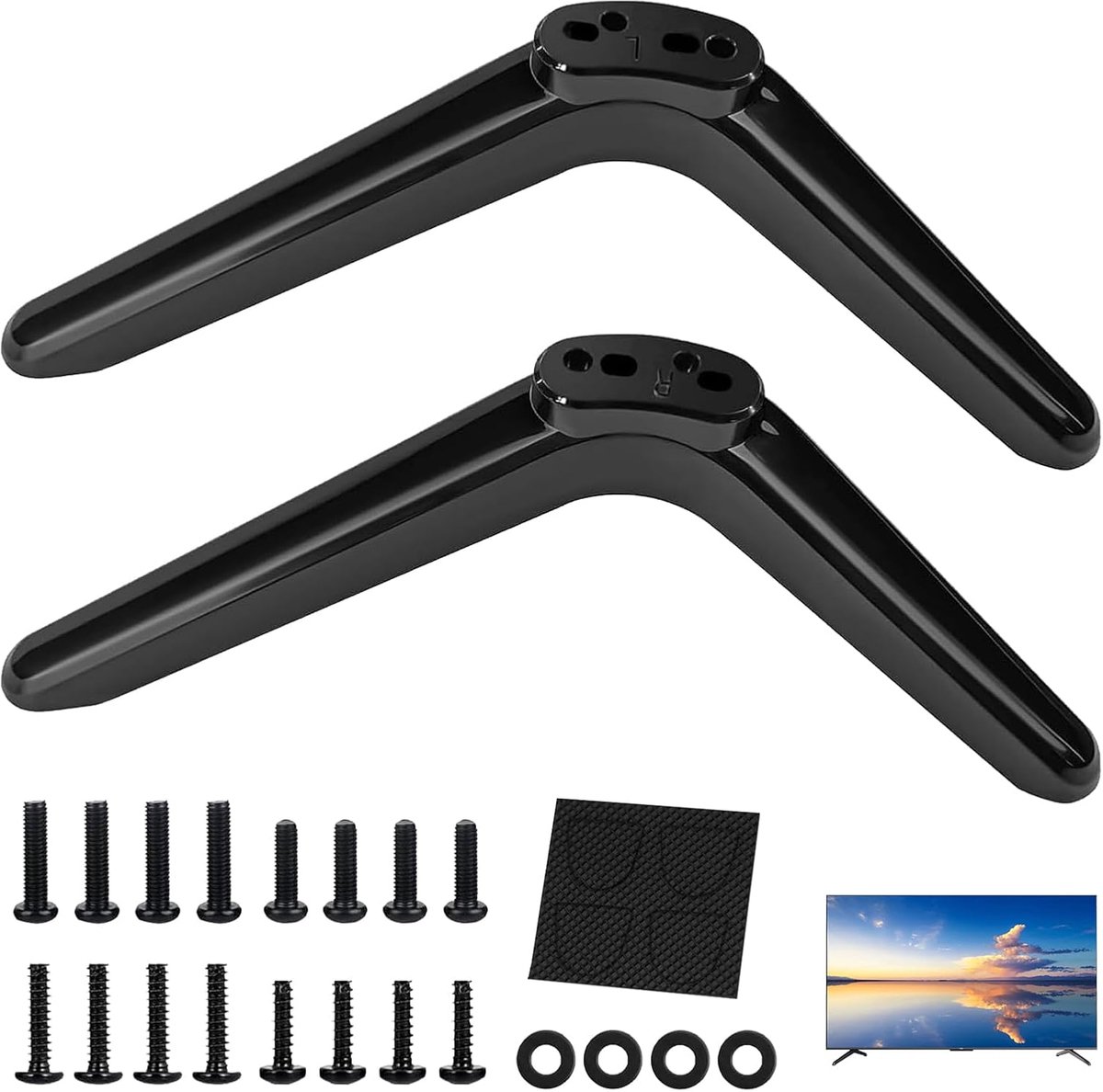 Universal TV Legs for 32-55 Inch LCD Smart TVs, TV Holder with Screws and Non-Slip Pads, Stable Stand for TVs up to 45 - ShopVlot