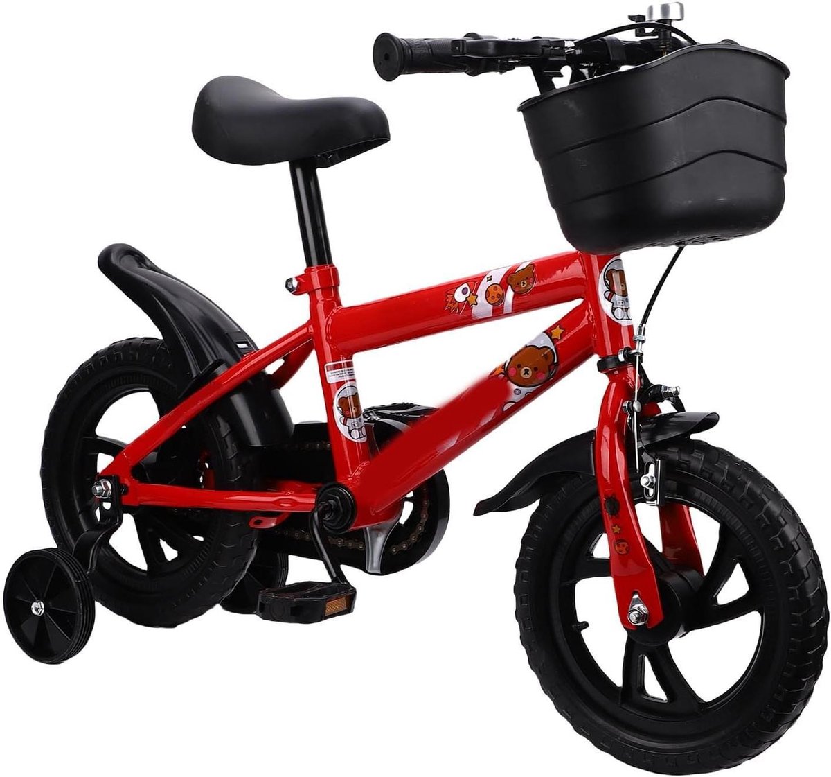 Kinderfiets Loopfiets met zijwieltjes Veilig leren fietsen Frame van koolstofstaal 12 inch Blauw