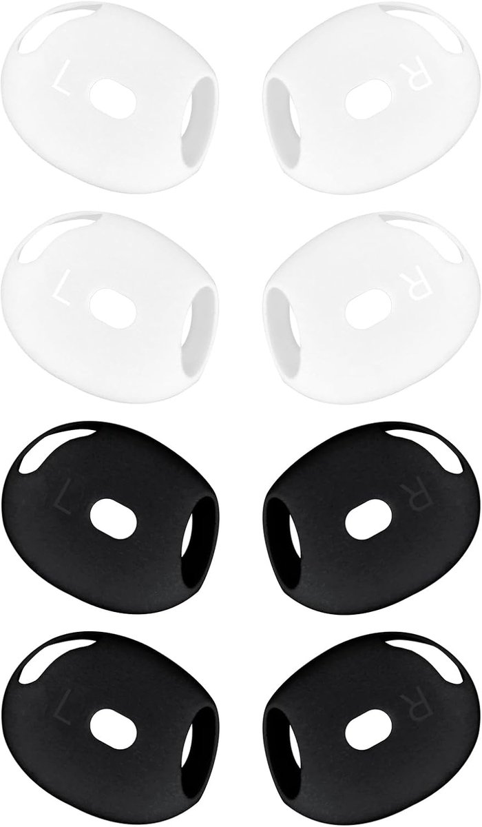 SnelShoppen - AirPods 4 Vervangende Oordopjes, 4 Paar Zachte Siliconen Oorkussens, Krasbestendig en Antislip voor Sport, Fitness, Hardlopen, Oplaadcas