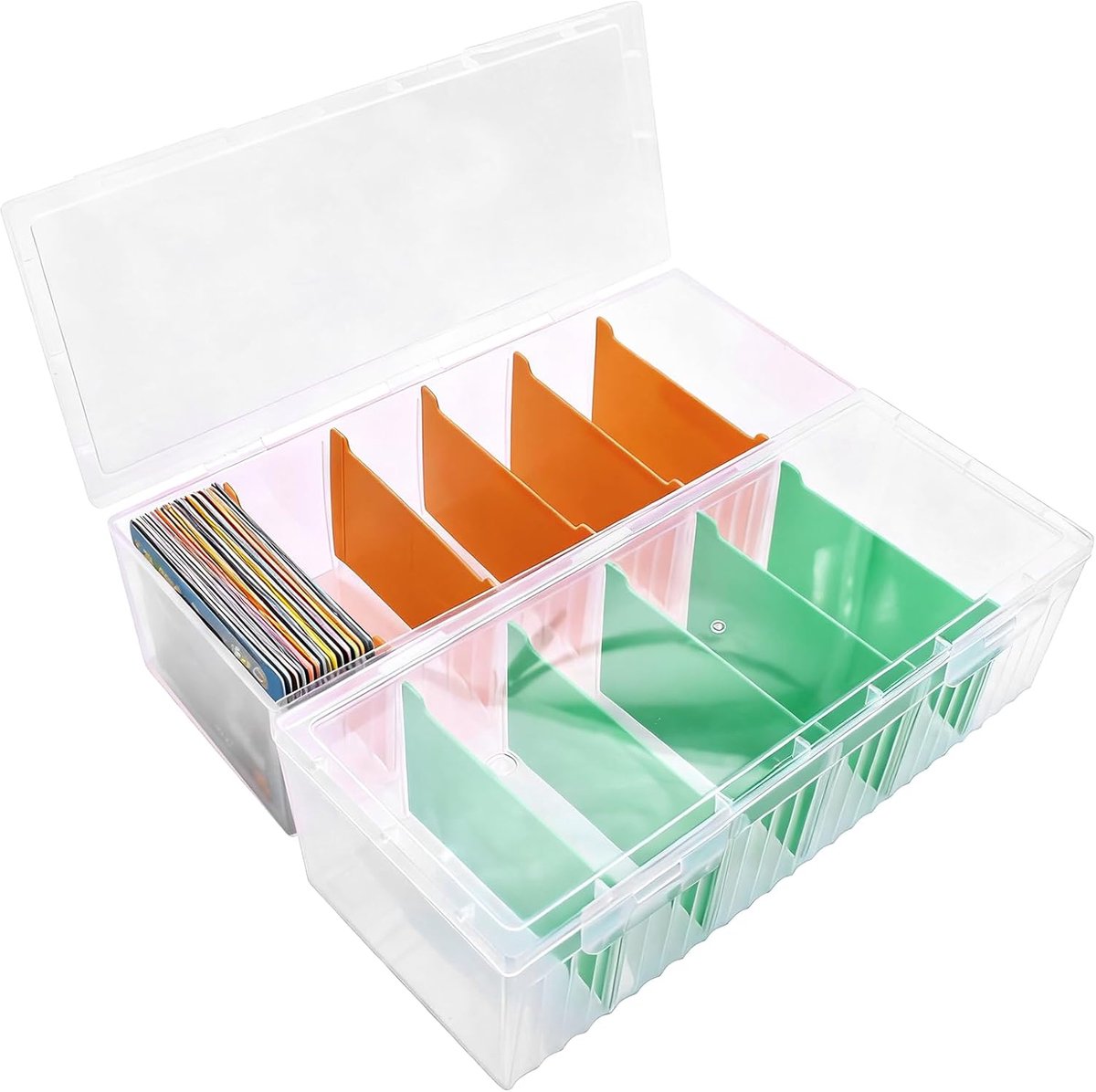 2 x index card box, DIN A8 with removable dividing boards, 23.5 x 9.5 x 6.8 cm, index card box A8 with lid, index box - ShopVlot