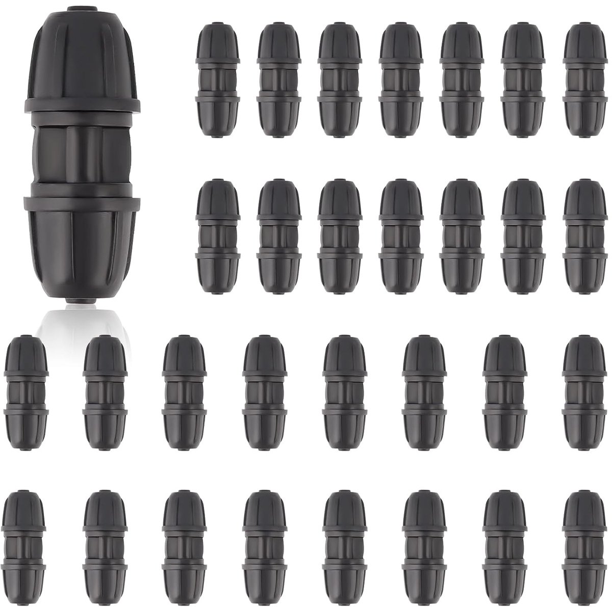 SnelShoppen - 30 Stuks 1/4" Druppelirrigatie Fittingen, Lock Prikkeldraad Connectoren voor 6 mm Irrigatieslang, Waterdichte Druppellijnconnectoren voo