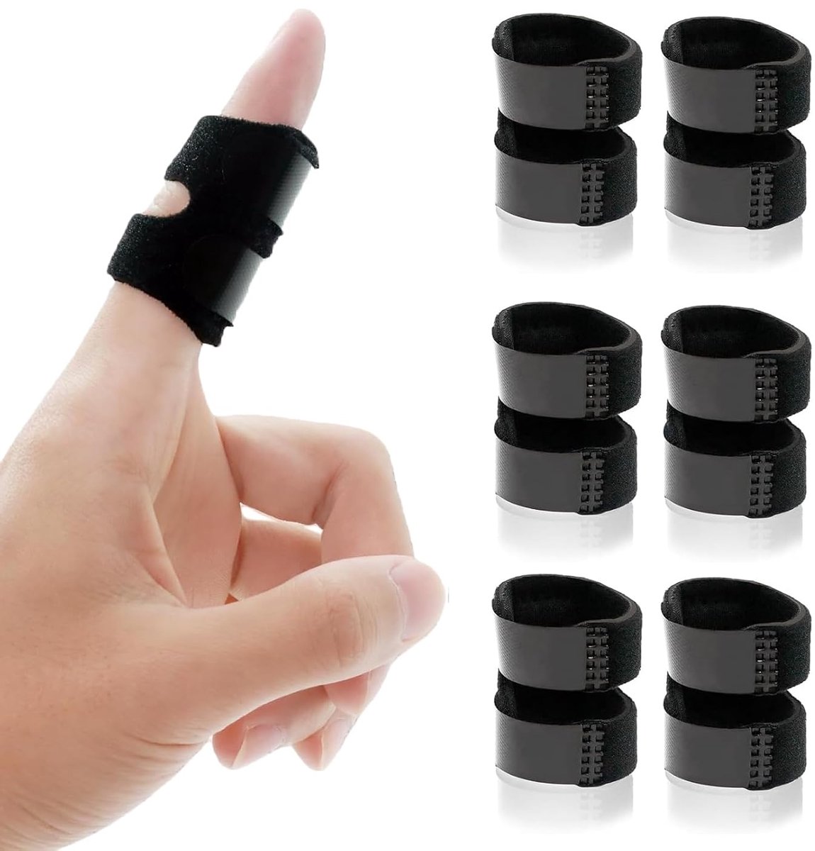 6 Pcs Adjustable Finger Bandages, Adjustable Reusable Trigger Finger Splint, Thumb Finger Protection for Broken - ShopVlot