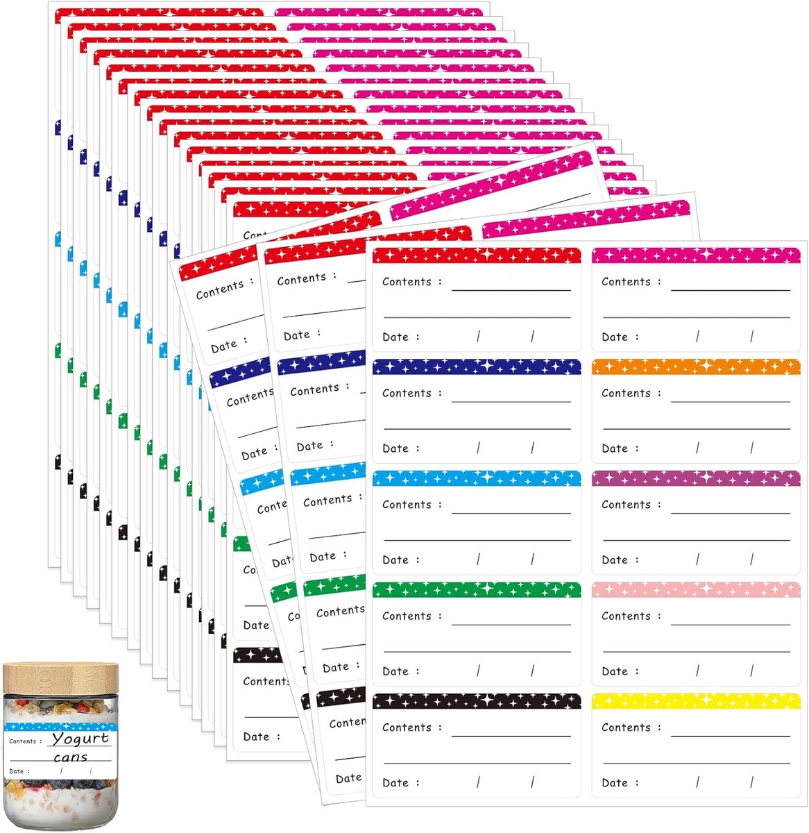 Pack of 600 Frozen Labels Self Adhesive Colourful Self-Adhesive Labels Frozen Labels for Writing on Removable Labels - ShopVlot