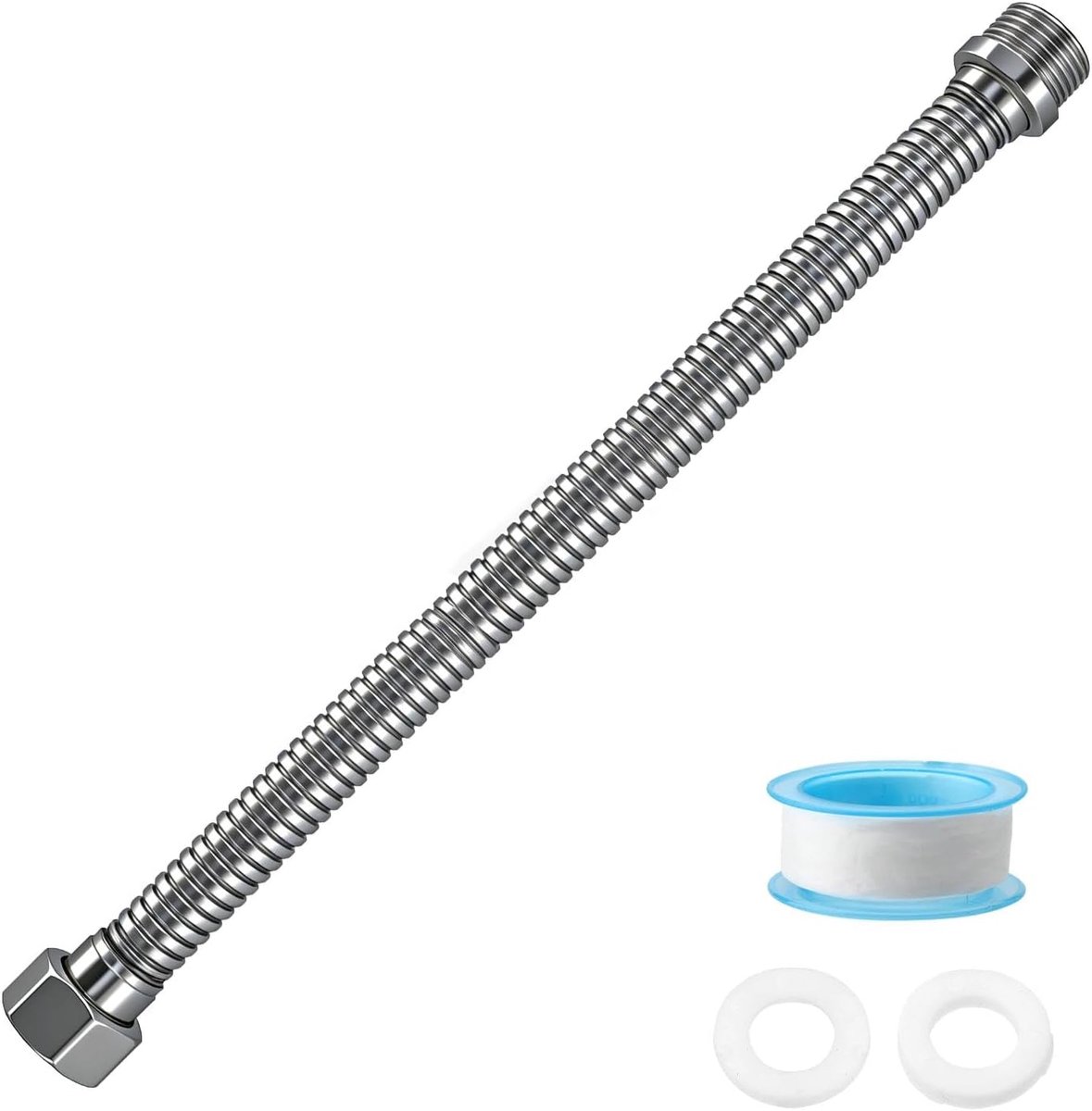 Corrugleid buis 3/4 inch - 304 roestvrij staal - flexibele waterleiding - ideaal voor waterverwarmers - ShopVlot