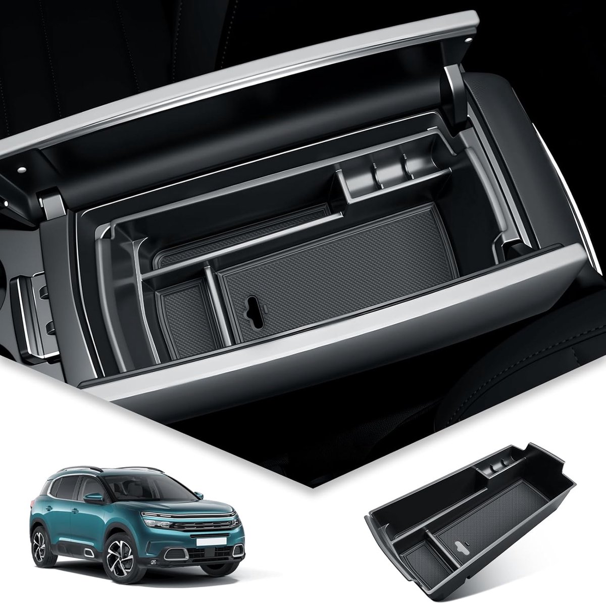 SnelShoppen - Center Console Organiser voor Citroen C5 Aircross 2017-2025, Opbergbox, Armsteun Organiser, Accessoires, Eenvoudig te Installeren