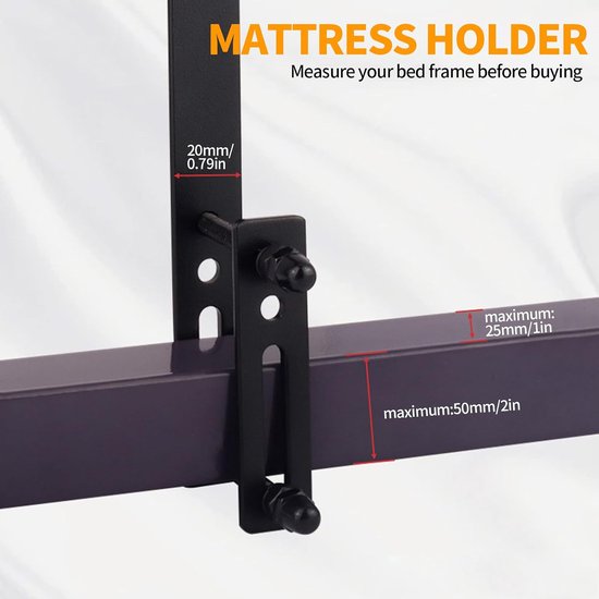 SnelShoppen - Pack van 4 Antislip Matrassteun, Niet-Slip Matrasbeugels, Matras Stabilizers voor Massief, Tatami en Boxspring Bedden — afbeelding 4