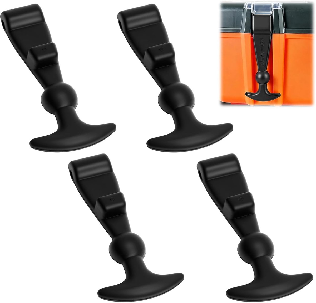 SnelShoppen - Pack van 4 Kapsteunen, 5 Inch Hoedhouders Rubber Elastisch Met Schokabsorptie Spanklem T-Handle voor Trolleys, Voertuigen Motorfietsen,