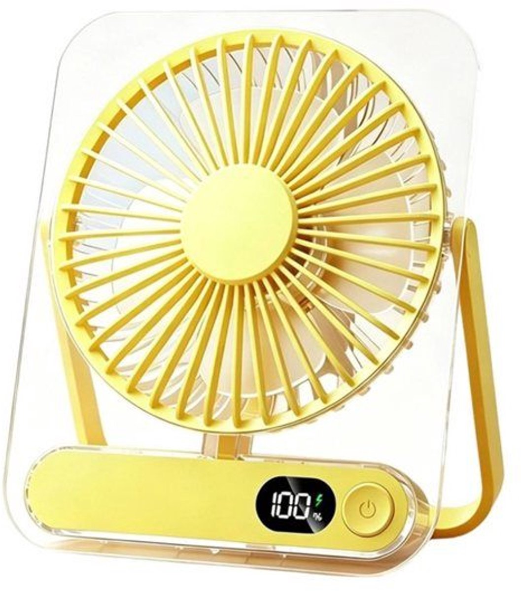LISM-Mini hogesnelheidsventilator, draagbaar, oplaadbaar via USB (geel)