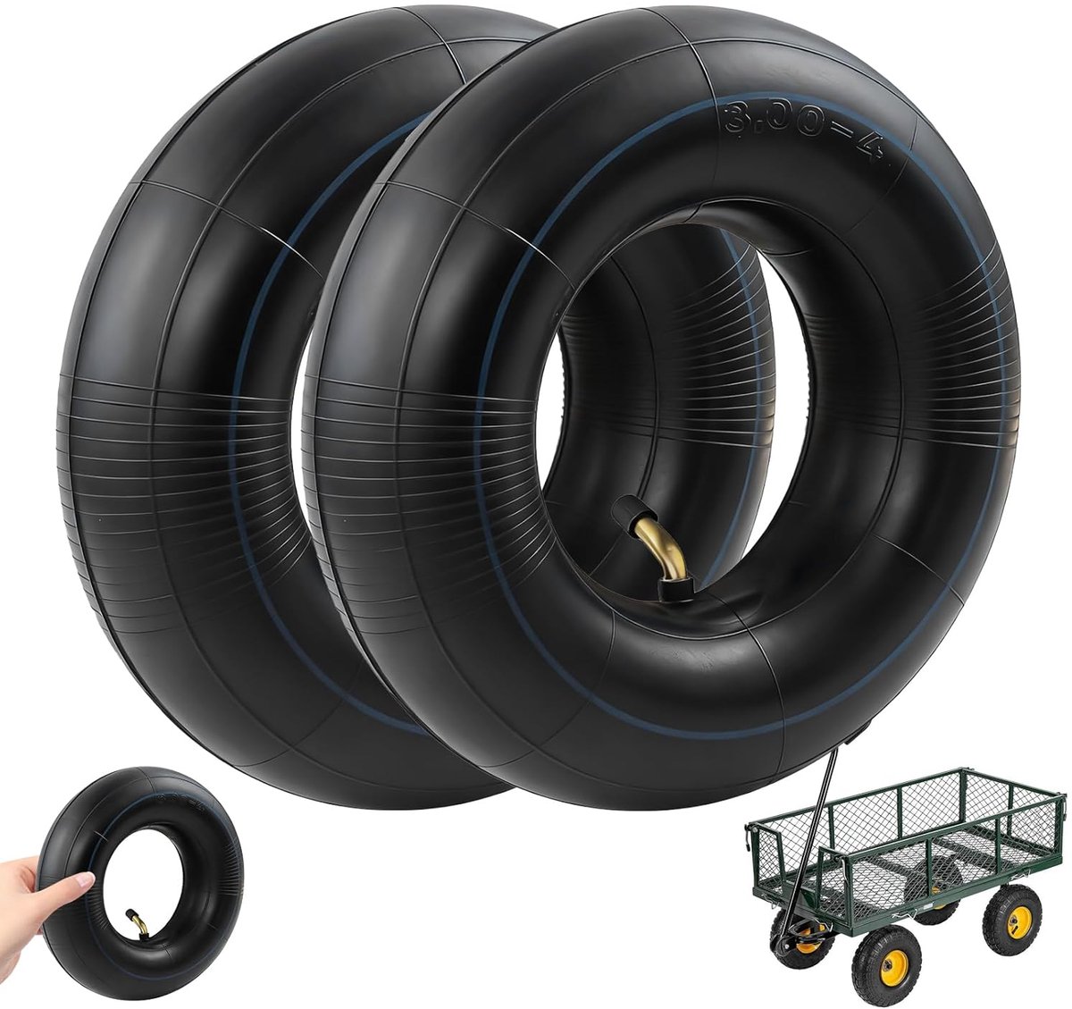 SnelShoppen - Vervangingsslangen voor Kruiwagen Wielen, 2 Stuks, 3.00-4 Inch, 260 x 85 mm, Hoge Kwaliteit Rubber, Binnenbanden voor Handkar, Duurzaam