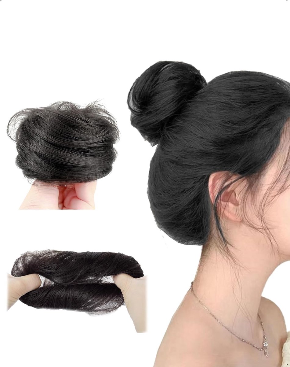Hairpiece Bun - Hoge Elastische Ring - Zwartbruin - Creëer een stijlvolle look - ShopVlot