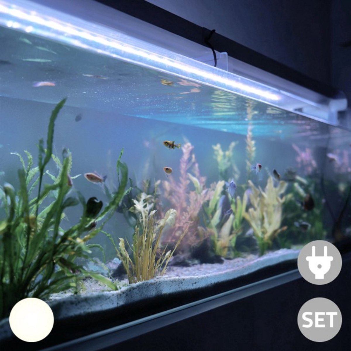 Aquarium Led Verlichting - Koud Wit licht - 70 t/m 100 cm - Complete set met snoerschakelaar - Aquarium Led strip