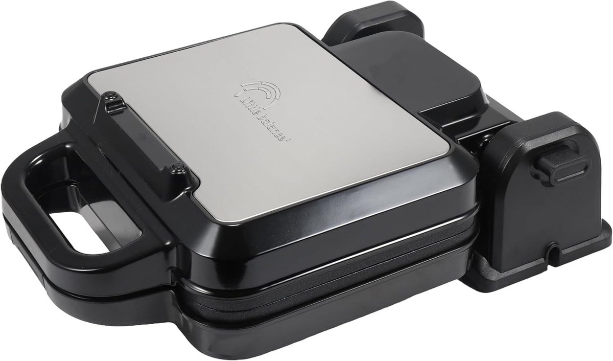 Elektrisch Wafelijzer - Zwart - Roterende Sokkel - XXL Platen - Voor Gezond Koken