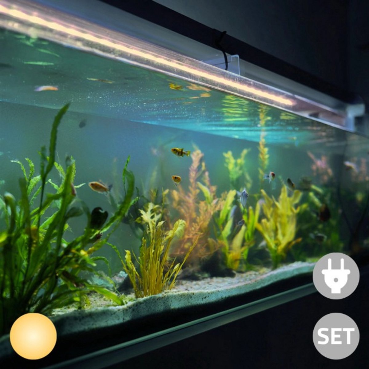 Aquarium Led Verlichting - Warm Wit Licht - Afstandsbediening - Lengte 50 cm