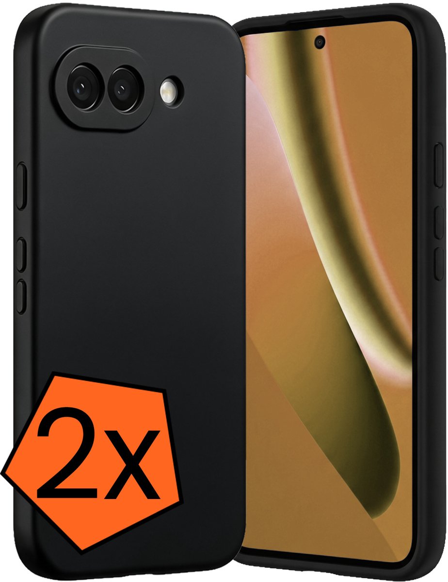 Hoes - 2 Stuks - Geschikt voor Google Pixel 10a - Sterk & Shockproof - Case Siliconen - Back Cover - Telefoon Hoes - Zwart