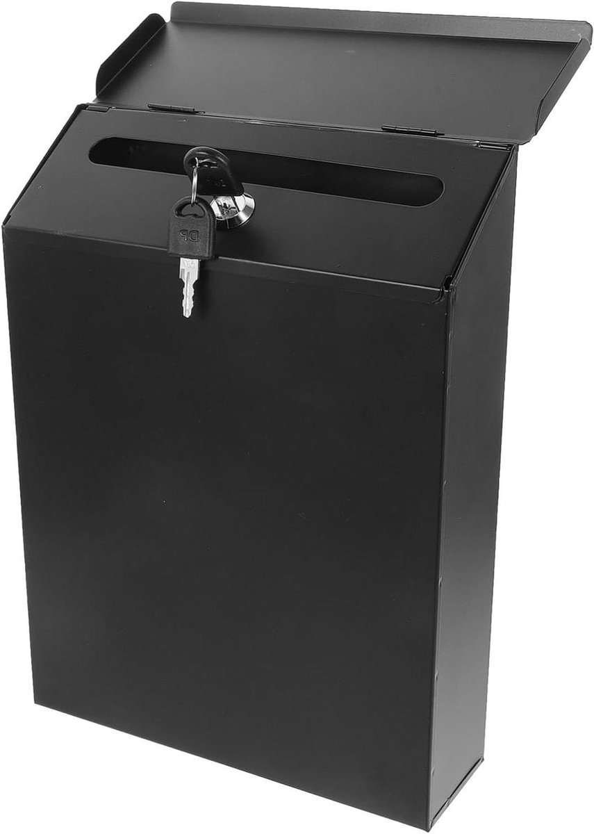 Brievenbus Muur - Suggestiebus Postbus - Post Ontvangen - Decoratief IJzeren Ontwerp - 29.6 x 21.7 x 6.7 cm - Zwart