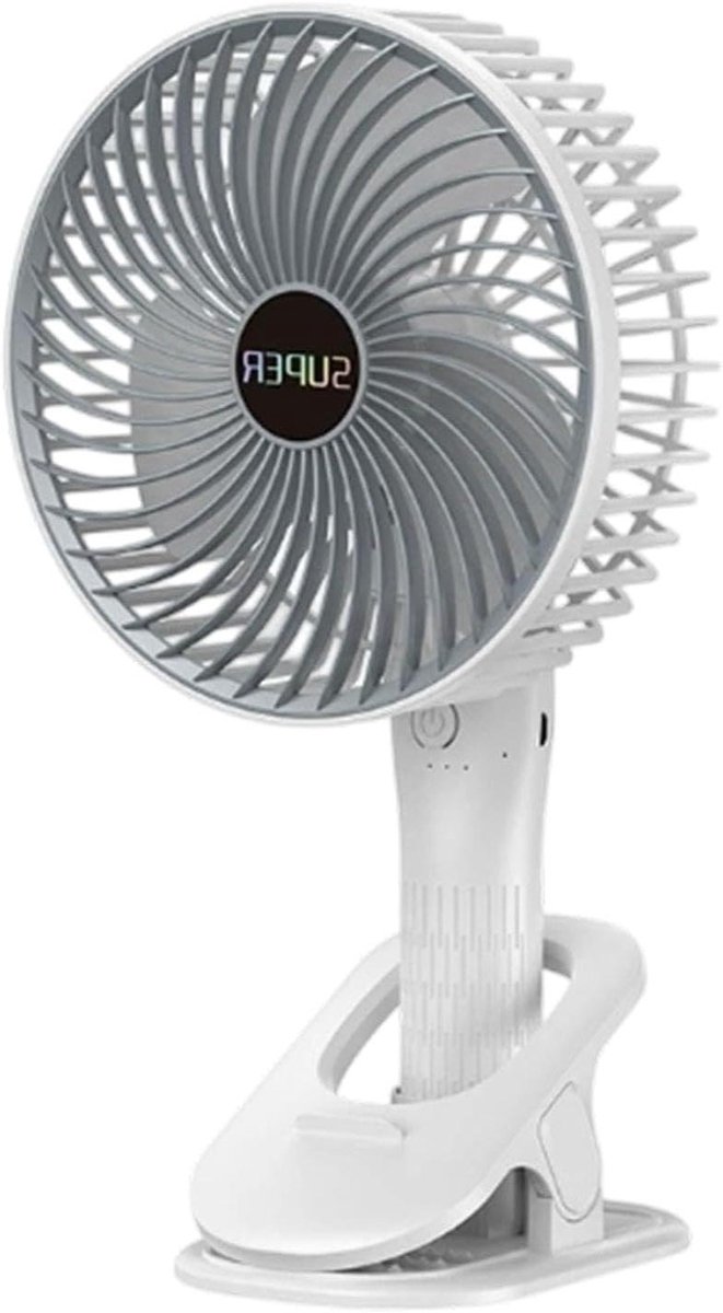 Draagbare Clip Ventilator - Persoonlijke Fan - Persoonlijke Verkoeling - Stille Borstelloze Motor - 20 cm Breed - Enkel Attribuut