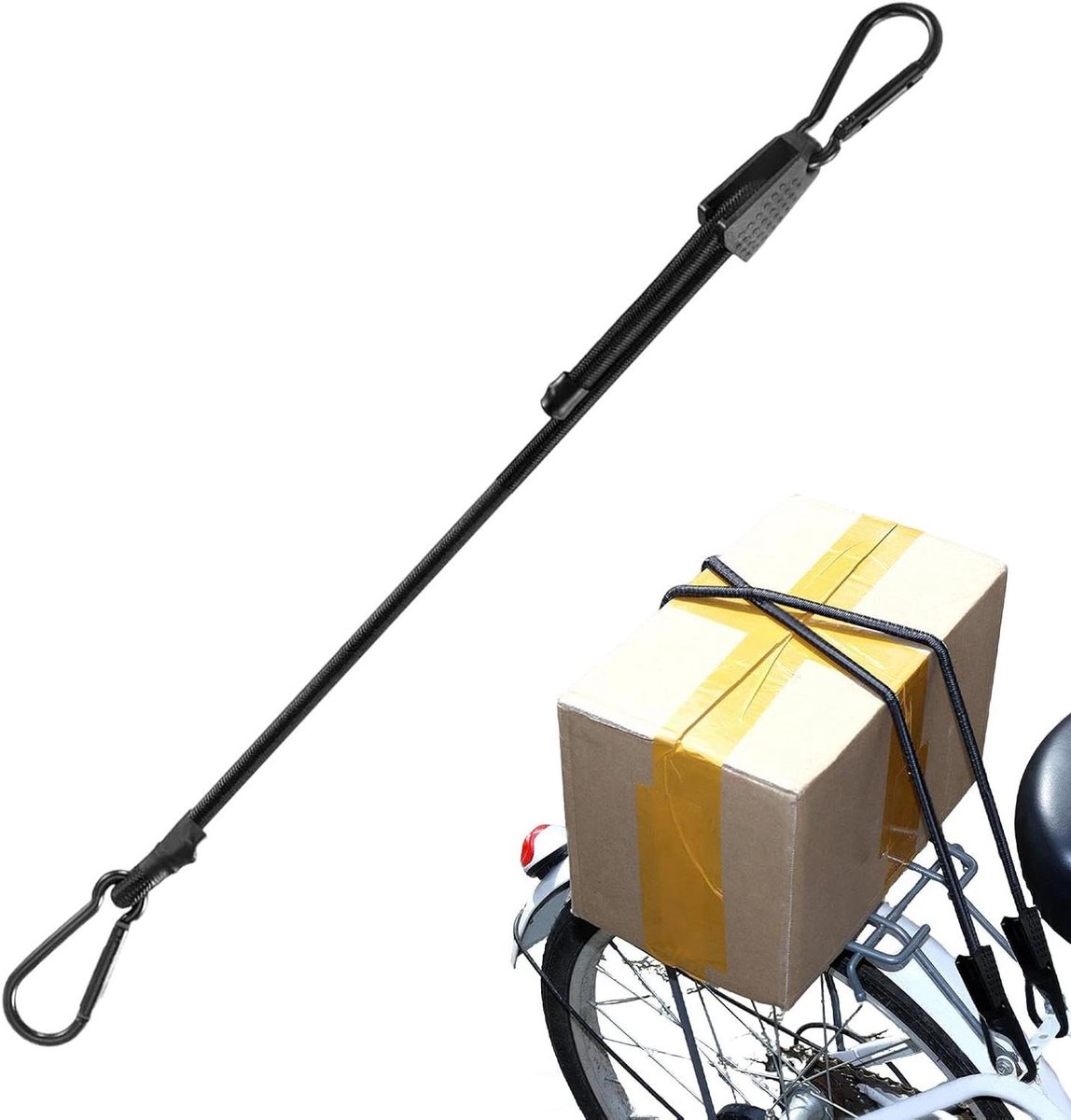 Bungee koorden met haken - Bagageriemen elastisch - Spullen vastzetten - Snel verstelbaar - 1 meter - Zwart