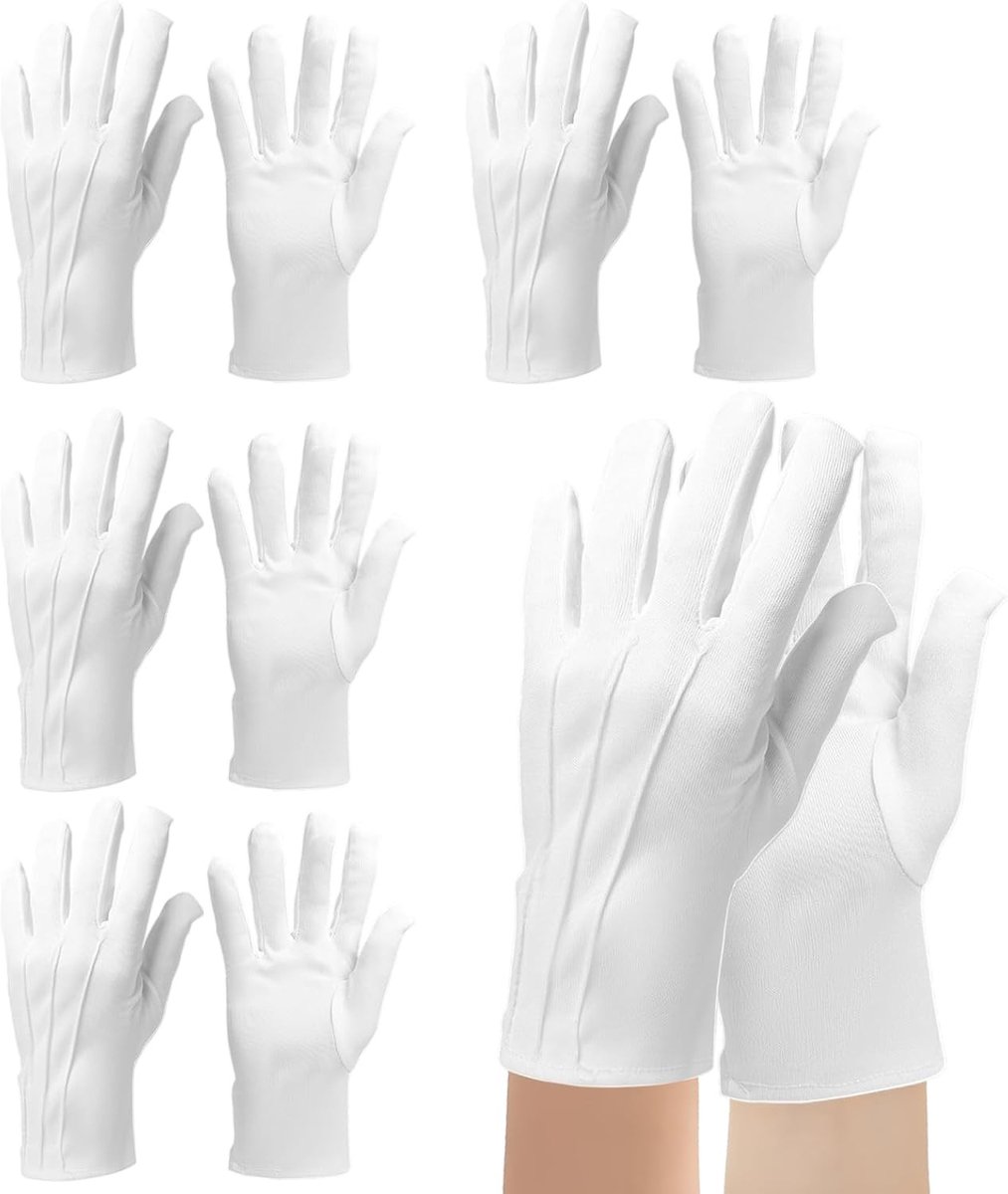 Witte Handschoenen voor Tuxedo en Parade - Kostuumaccessoires voor Avondkleding, Cosplay en Juweleninspectie voor Dames en Heren
