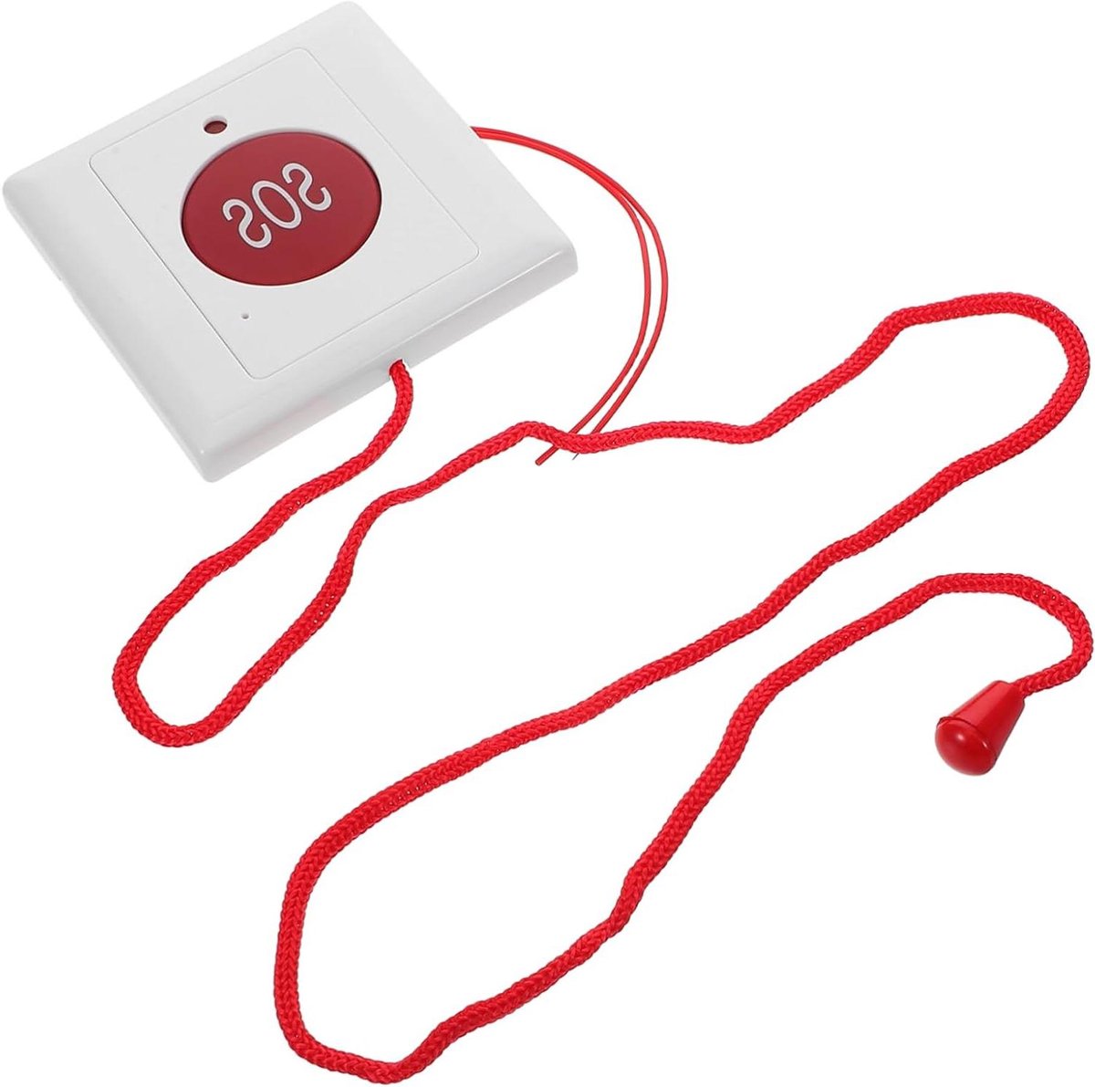 Hulpknop Ouderen - Noodknop Alarm - Veiligheid Thuis - Eenvoudig te Bedienen - 8.5 cm - Wit