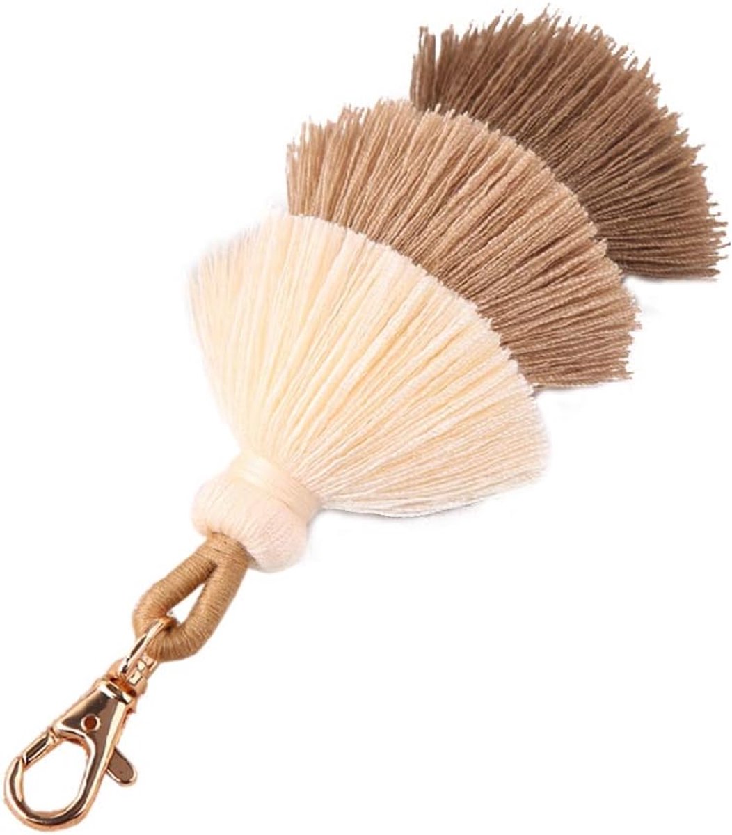 SnelShoppen - Vrouwen Handgemaakte Kleurrijke Boho Pompon Tassel Tas Sleutelhanger Mode Sieraden - Unieke Cadeau Ideeen voor Verjaardag, Handtas Decor