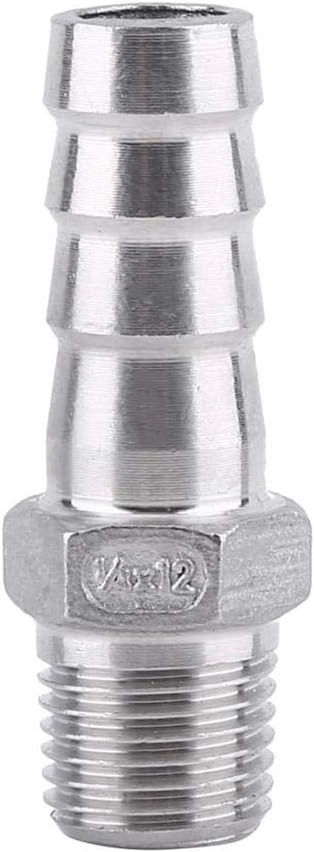 SnelShoppen - Barb Fittingen, RVS SS304 Mannetje Draad Pijp Connector Stang Slang Achteraansluiting BSP 1/8"~3/4" Barb Plug Adapter voor Luchtleidinge