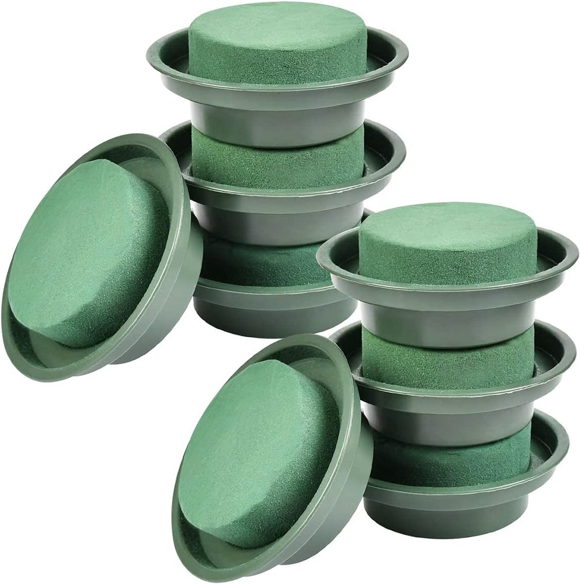 Floral Foam, 8pcs Green Round Flower Foam with Bowl, DIY Flower Arrangement Set, Floristry Supplies, Flower Foam for - ShopVlot