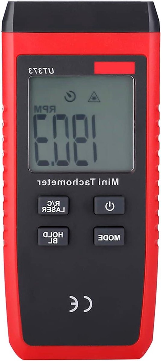 Digitale Toerenteller - Tachometer Snelheidsmeter - Motoren Meten - Contactloze Meting - 10-99999 RPM - Rood Zwart