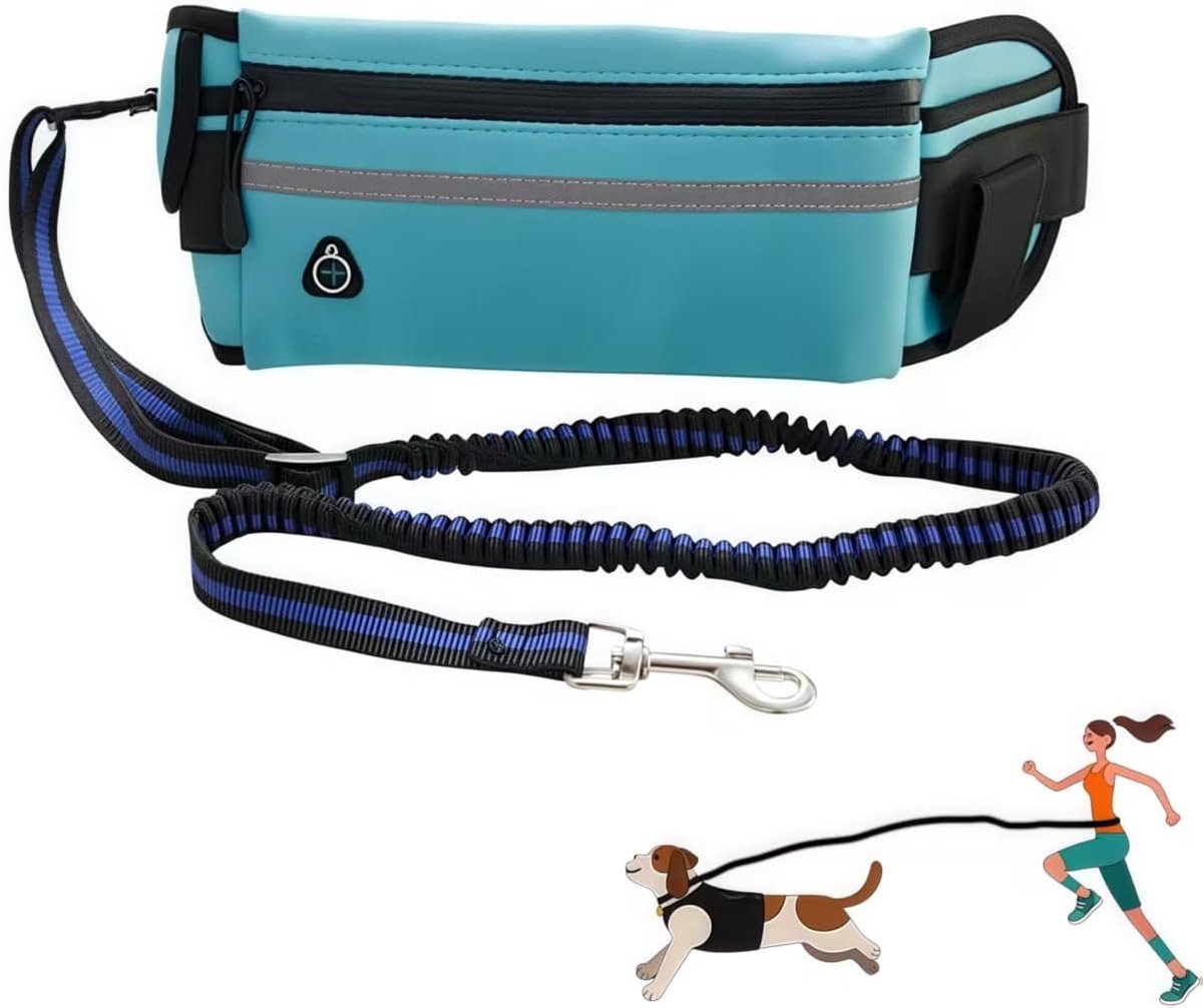 SnelShoppen - Handsfree Hondenriem 110-163 cm voor Grote en Middelgrote Honden met Reflecterende Stiksels en Schokabsorptie, Ideaal voor Wandelen en H