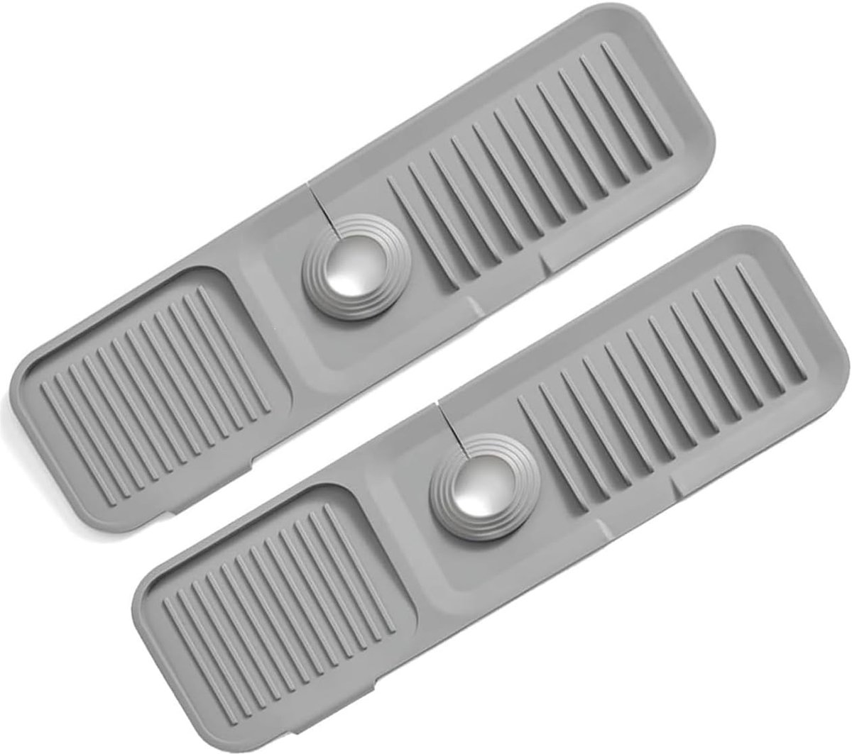 Faucet mat 45 x 10 cm - grijs - silicone - snel drainage voor een schone aanrecht - ShopVlot