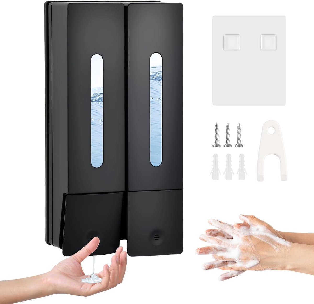 Wall Mounted Soap Dispenser, 400ml, Shower Gel Dispenser for Shower, No Drilling, Shampoo and Conditioner Dispenser - ShopVlot
