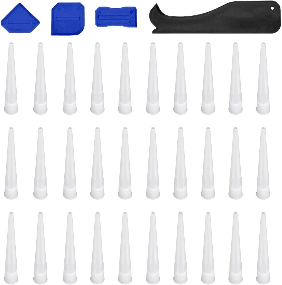 Silicone tips 30 stuks - verwisselbare siliconen nozzles - met 4 spatels - geschikt voor huis en industrie - ShopVlot
