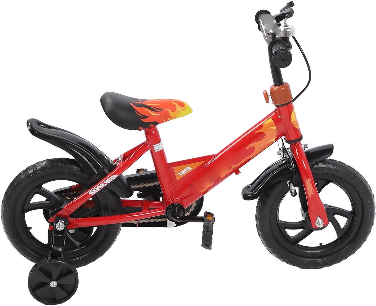 Kinderfiets Loopfiets Peuter Veilig Leren Fietsen Frame Van Koolstofstaal 12 Inch Rood