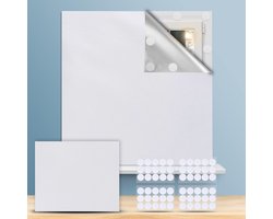 SnelShoppen - Portable 100% Blackout Rolgordijn 300 x 145 cm, Wit | Voor ramen, slaapkamer, babykamer en dakramen, inclusief 30 paar plakstrips, eenvo
